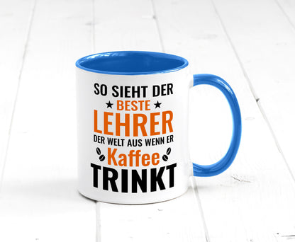 Kaffee trinkt: Lehrer | Schule Beruf Schüler Geschenk Arbeit Kollegen Büro