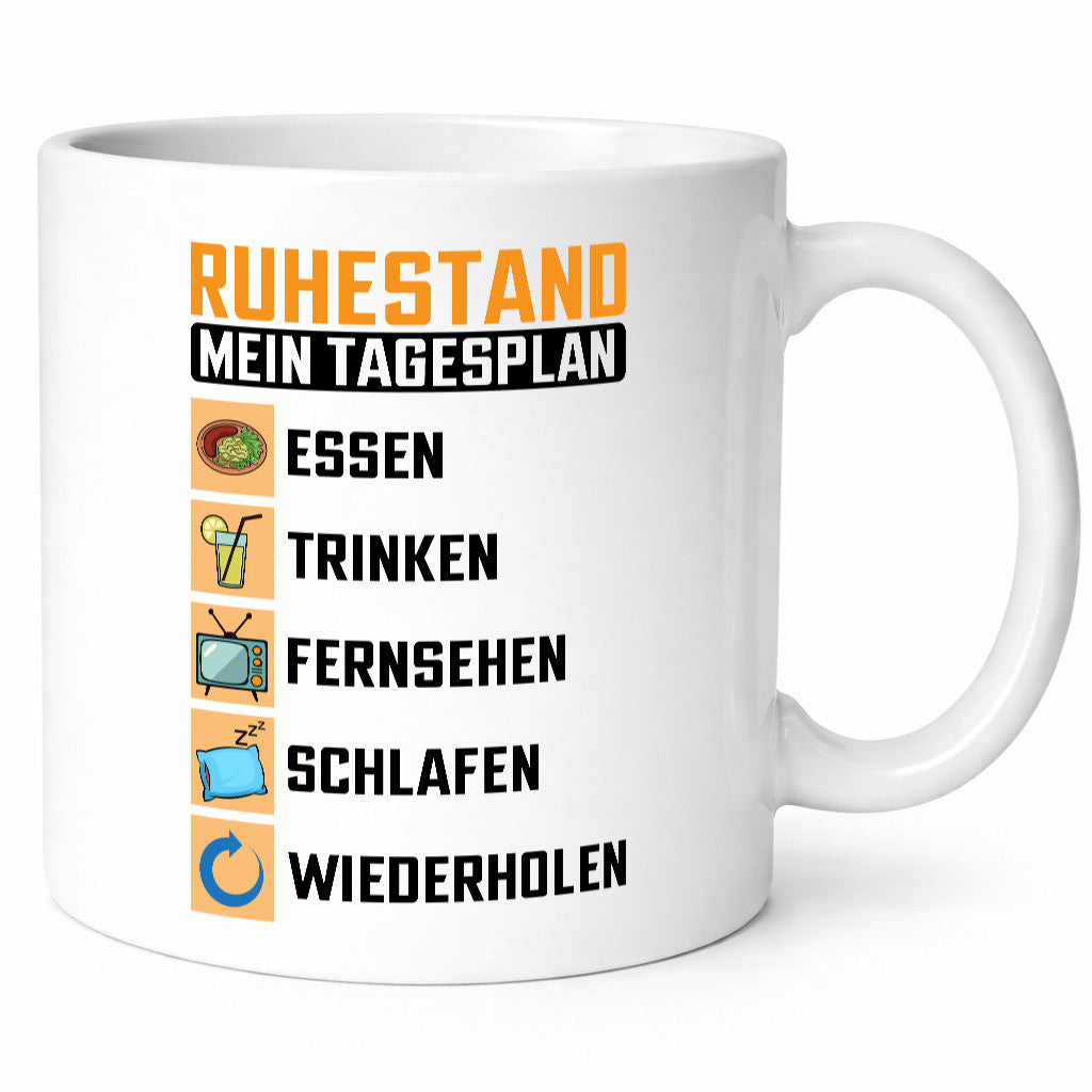 Rentner Tagesplan | Ruhestand Rente lustig Jubiläum Geschenk Tasse