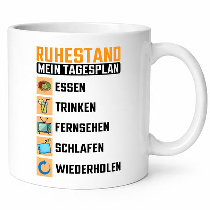 Rentner Tagesplan | Ruhestand Rente lustig Jubiläum Geschenk Tasse