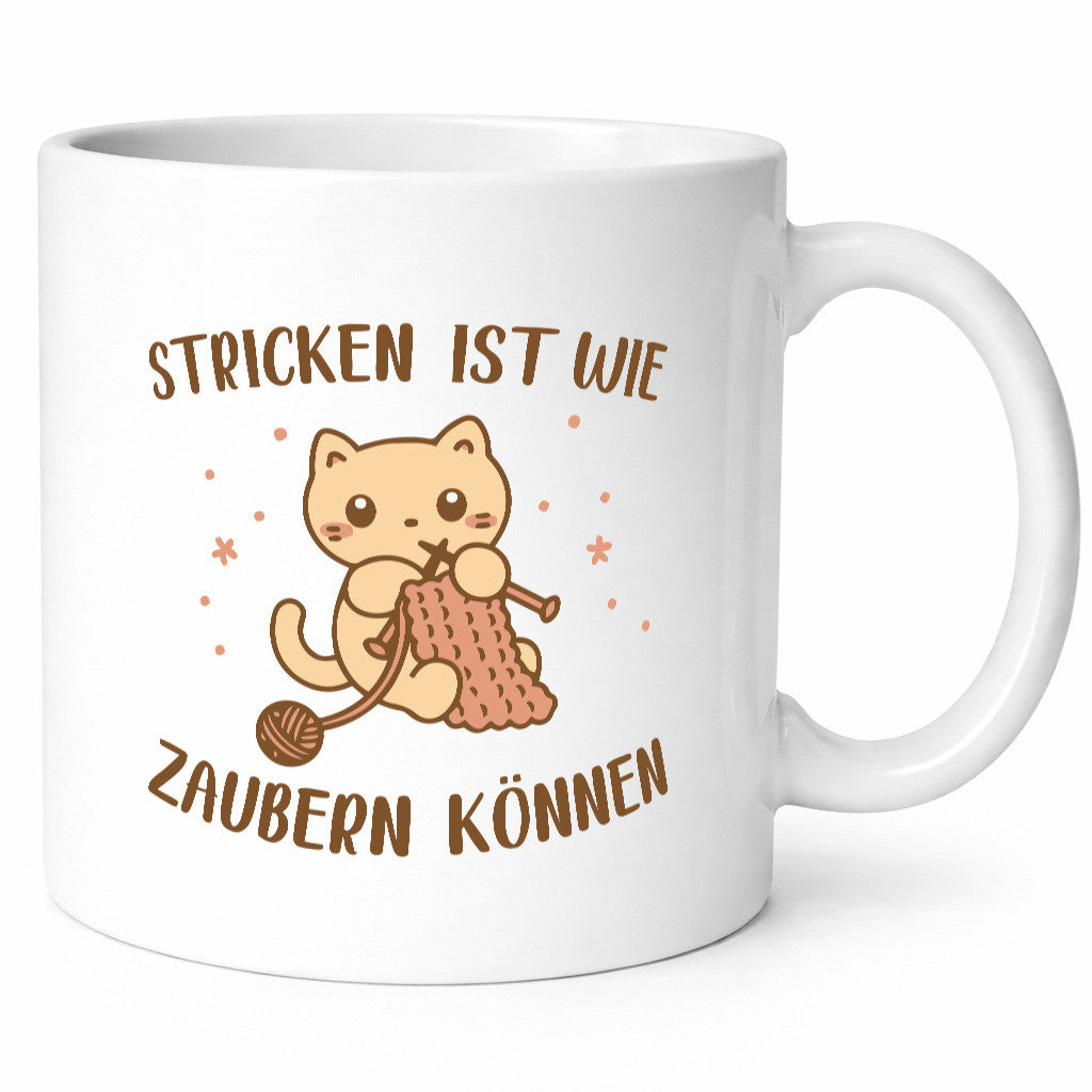 Stricken ist wie zaubern können | Strickschal Teddy Humor Geschenkidee Tasse