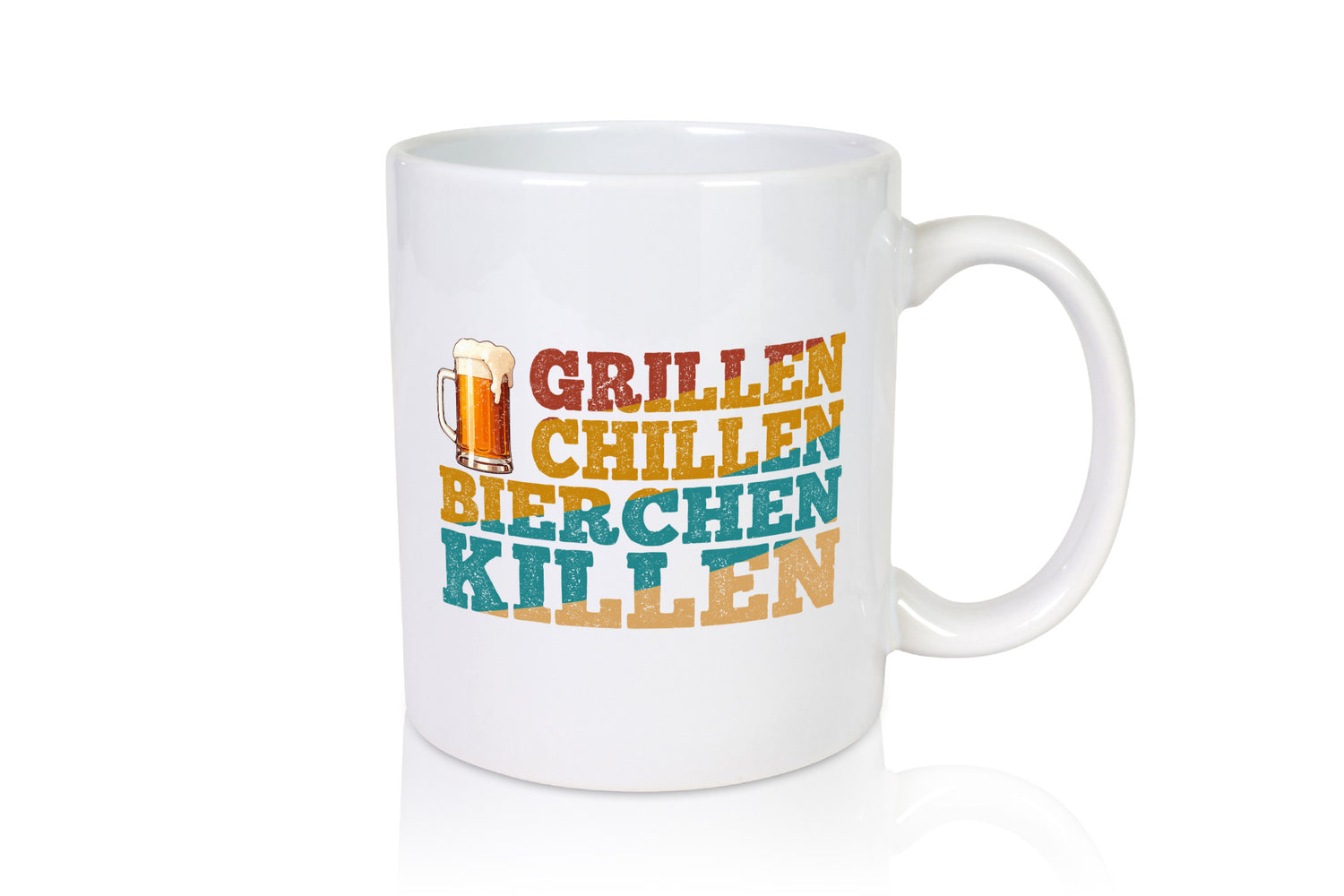 Grillen Chillen Bierchen Killen | Grilln Bier v2 Geschenkidee Humor Tasse
