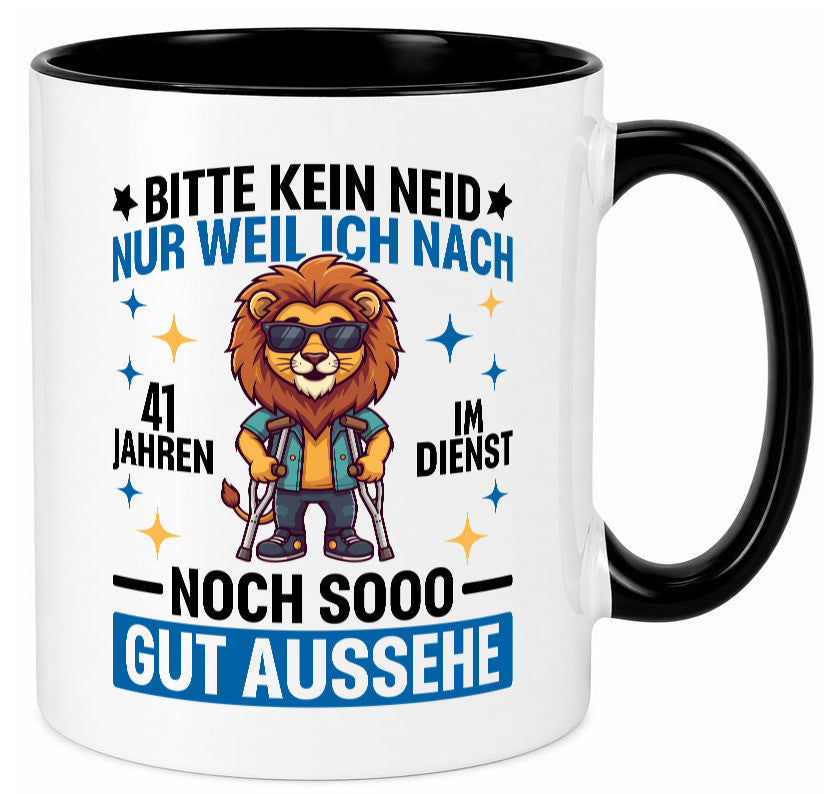 41 Jahre im Dienst | Arbeitsjubiläum Arbeit lustig Kollegen Büro Geschenk Tasse