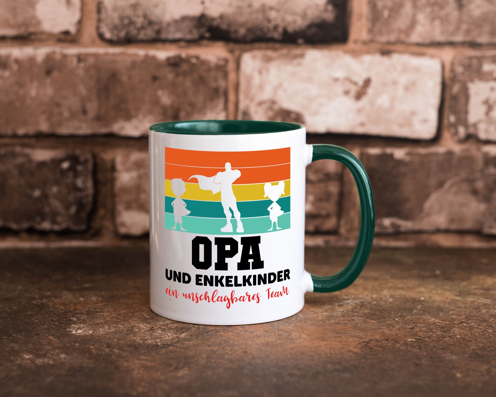 Opa und Enkelkinder ein unschlagbares Team Geschenkidee Familie Humor Tasse