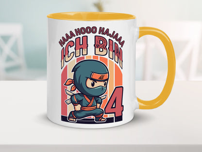 4. Geburtstag | Ninja Junge 4 Jahre lustiger Spruch Geschenk Geschenkidee Tasse