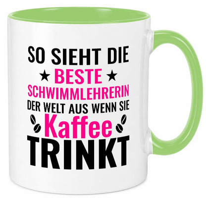 Kaffee trinkt: Schwimmlehrerin | schwimmen Lehrer Geschenkidee Humor Tasse