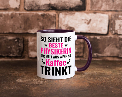 Kaffee trinkt: Physikerin | Physik Geschenk Humor Geschenkidee lustiger Spruch
