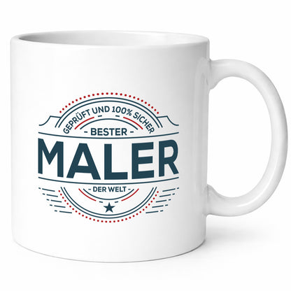 Geprüft und sicher: Maler | Malerei lustig Humor Geschenkidee Geschenk Tasse