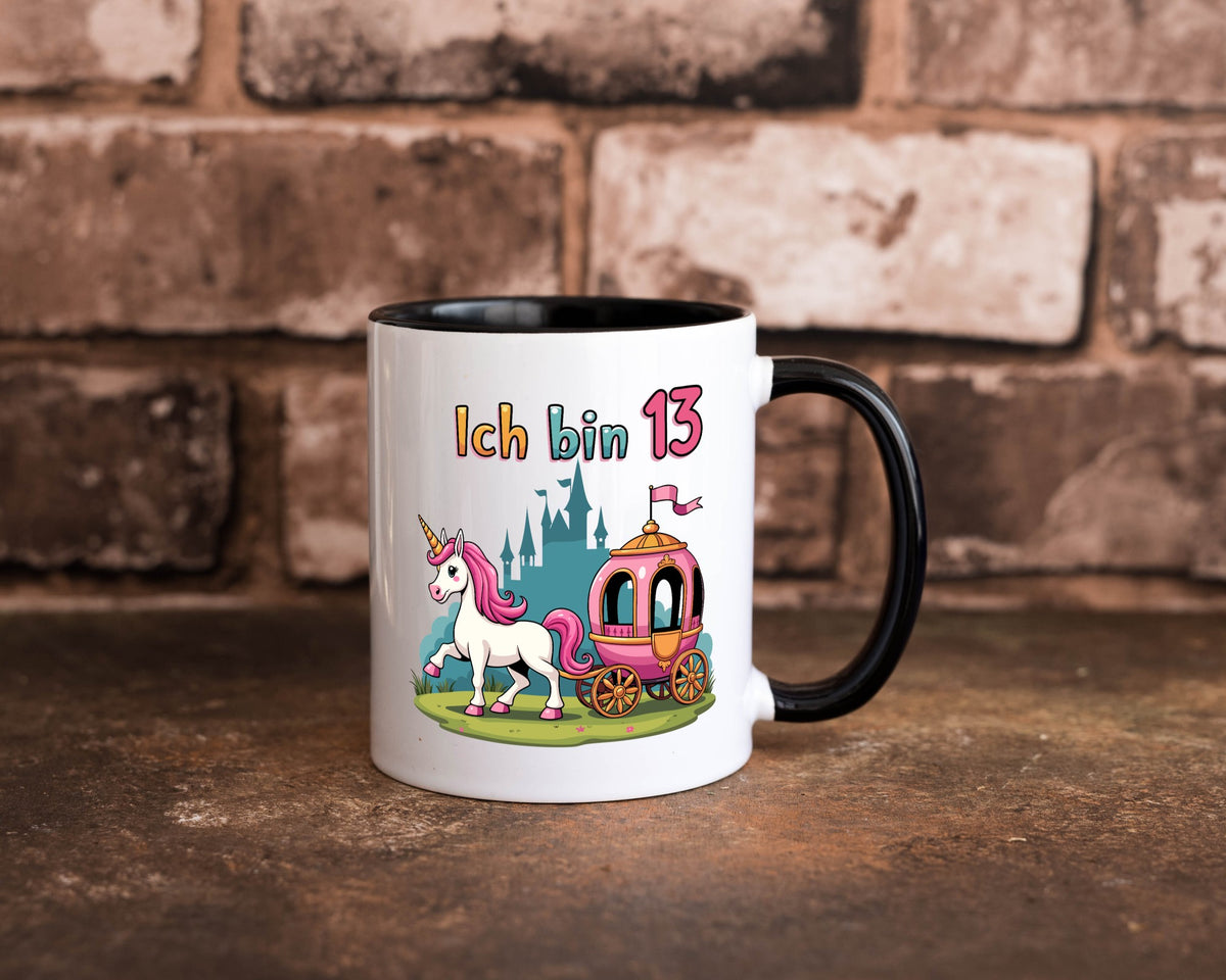 13. Geburtstag | Prinzessin in Kutsche Einhorn Geschenk Geschenkidee lustiger Tasse