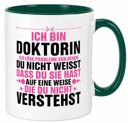 Löse Probleme: Doktorin | Doktorand Doktortitel v2 Geschenk Humor Geschenkidee Tasse