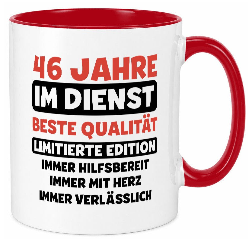 46 Jahre im Dienst | Jubiläum Arbeit v3 Humor Kollegen Büro Geschenkidee Tasse