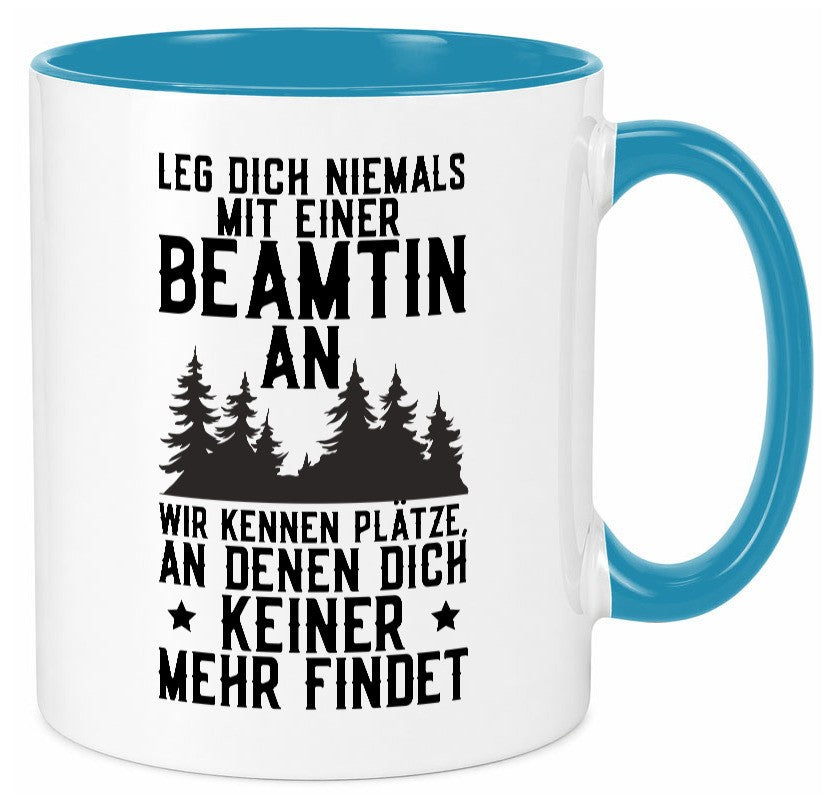 Nicht mir Beamtin anlegen | Polizistin Wald Revier lustiger Spruch Geschenk Tasse