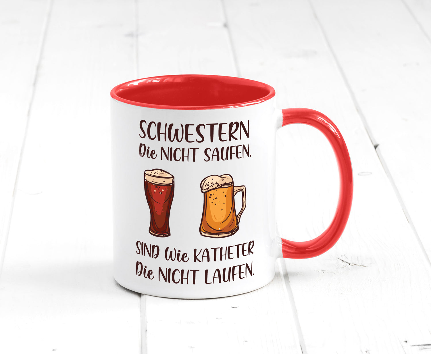 Schwestern die nicht saufen, Katheder laufen | Gläser lustiger Spruch Geschenk