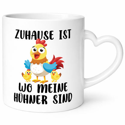 Zuhause ist wo meine Hühner Kacken | Flüsterer Humor Geschenkidee Tasse
