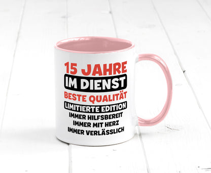 15 Jahre im Dienst | Jubiläum Arbeit v3 lustig Kollegen Büro Geschenk Tasse