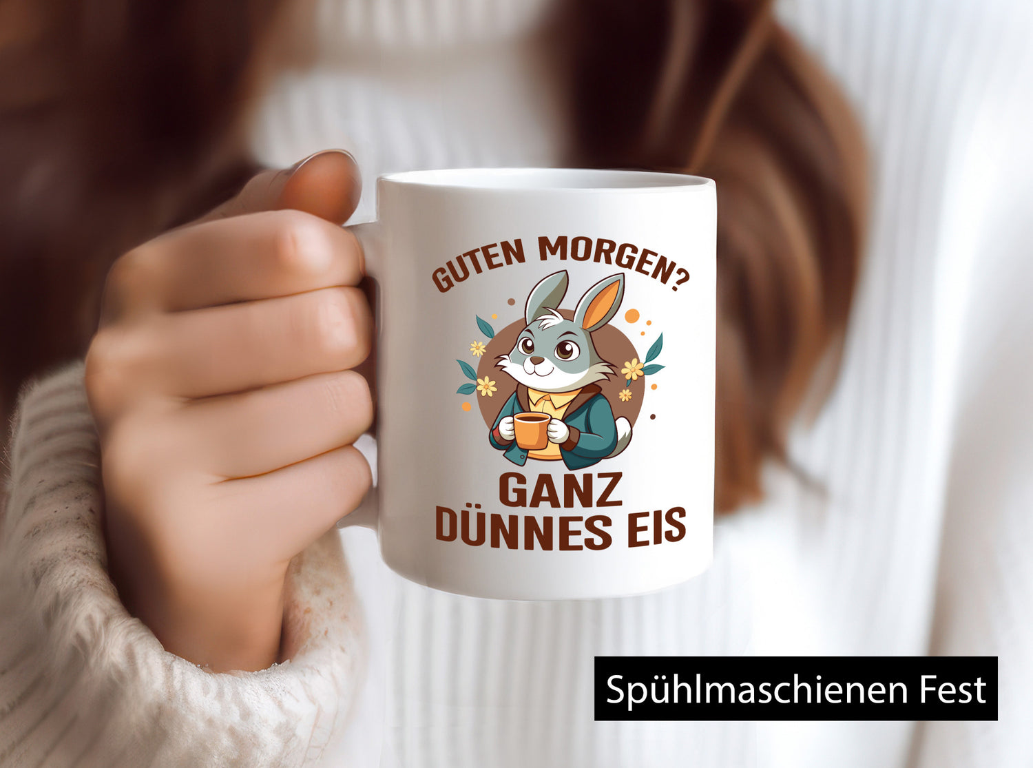 Good Morning? Very Thin Ice | Rabbit Bunny Humour Gift Idea Mug