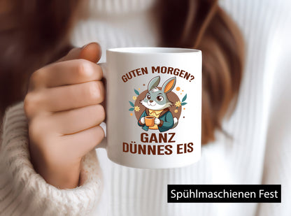 Good Morning? Very Thin Ice | Rabbit Bunny Humour Gift Idea Mug