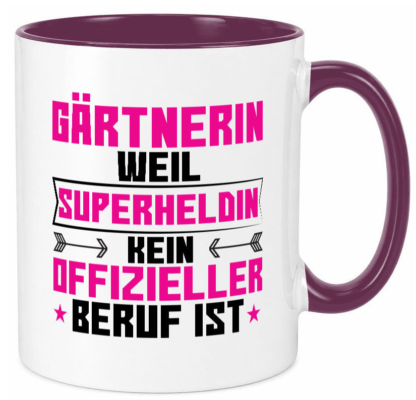 Superheldin Gärtnerin | Gartenbau Geschenk Humor Geschenkidee lustiger Spruch Tasse