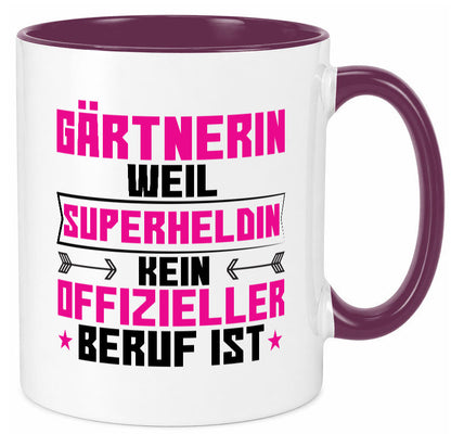Superheldin Gärtnerin | Gartenbau Geschenk Humor Geschenkidee lustiger Spruch Tasse