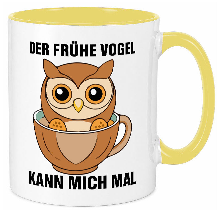 Der frühe Vogel kann mich mal | Eule Morgenmuffel v2 lustiger Spruch Geschenk