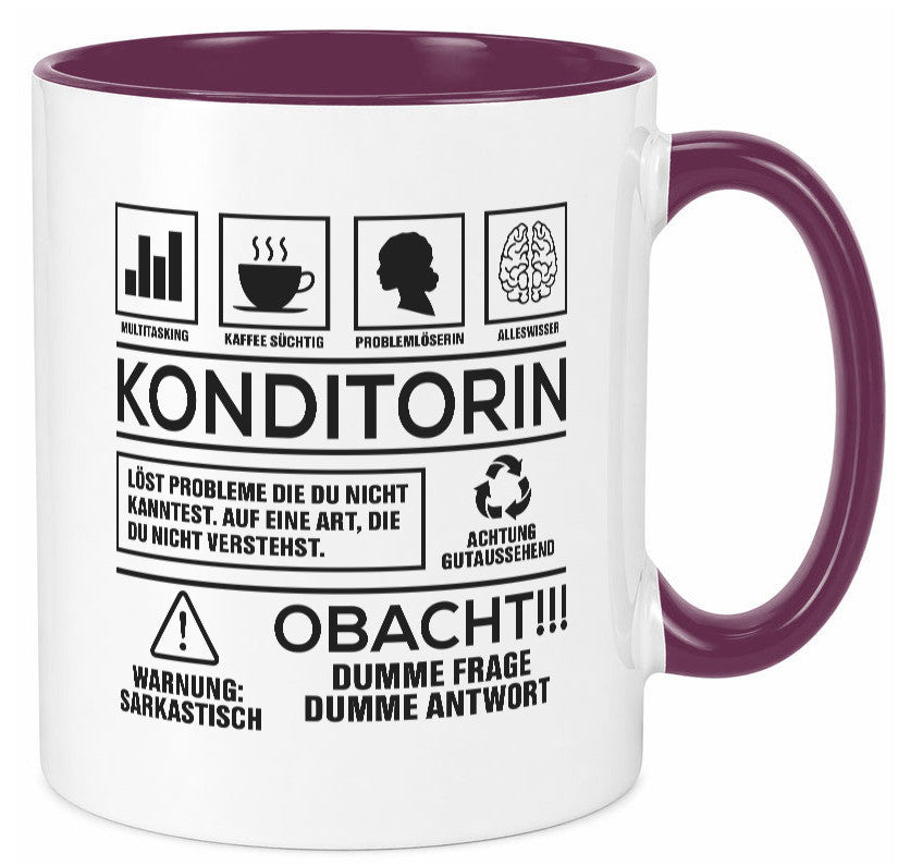 Achtung Probleme Konditorin | Konditorei lustiger Spruch Geschenk Humor