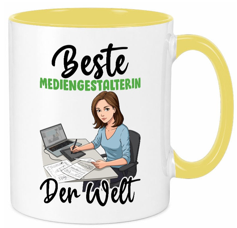Beste Mediengestalterin | Medien v2 Geschenk Humor Geschenkidee lustiger Spruch Tasse