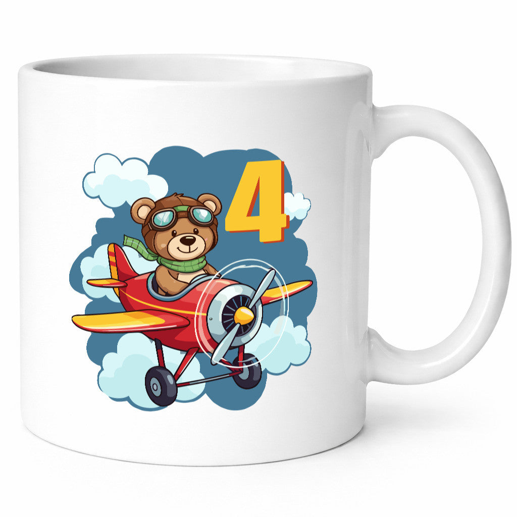 4. Geburtstag | 4 Jahre Kinder Pilot Flugzeug Geschenkidee Humor Tasse