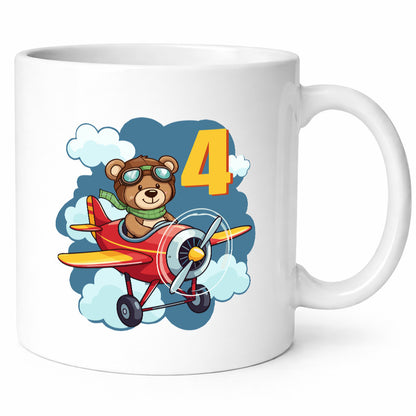 4. Geburtstag | 4 Jahre Kinder Pilot Flugzeug Geschenkidee Humor Tasse