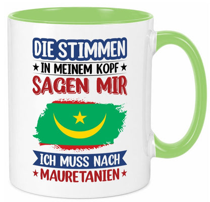 Mauretanien | Urlaub Stimmen in meinem Kopf Traumland lustiger Spruch Geschenk Tasse