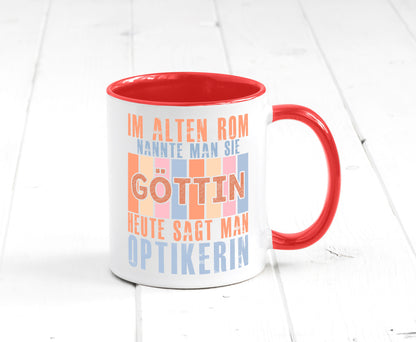 Heute sagt man: Optikerin | Augenoptik lustig Humor Geschenkidee Geschenk Tasse