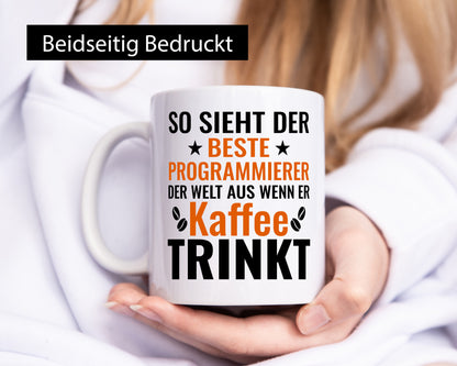 Kaffee trinkt: Programmierer | Software Entwickler Geschenkidee Humor Tasse