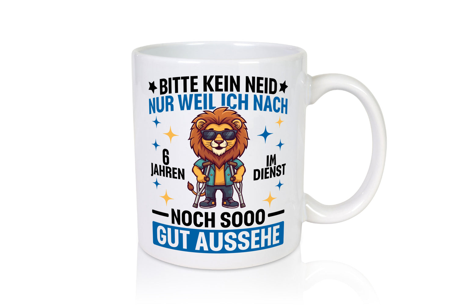 6 Jahre im Dienst | Arbeitsjubiläum Arbeit Geschenkidee Kollegen Büro Humor