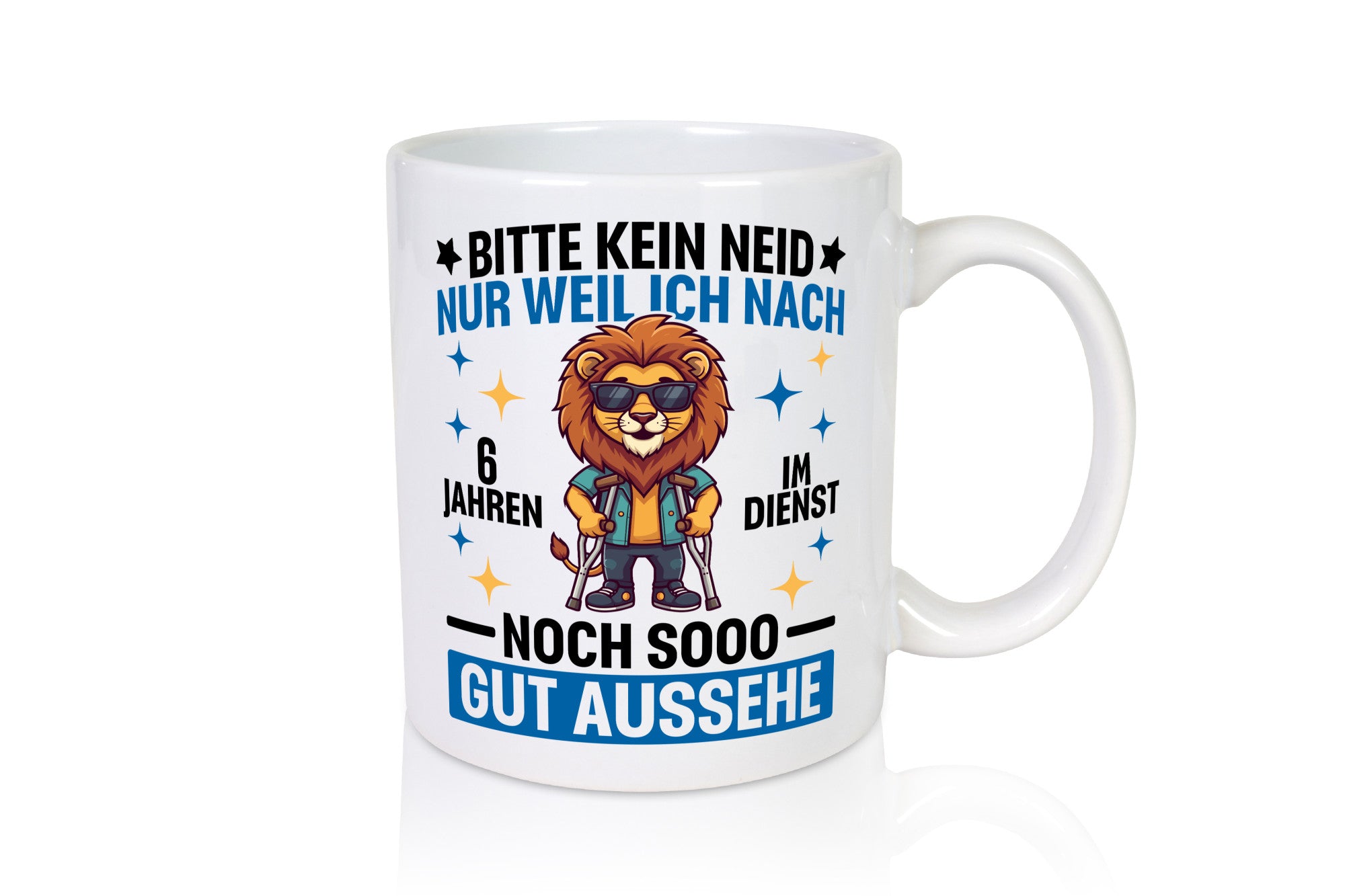 6 Jahre im Dienst | Arbeitsjubiläum Arbeit Geschenkidee Kollegen Büro Humor