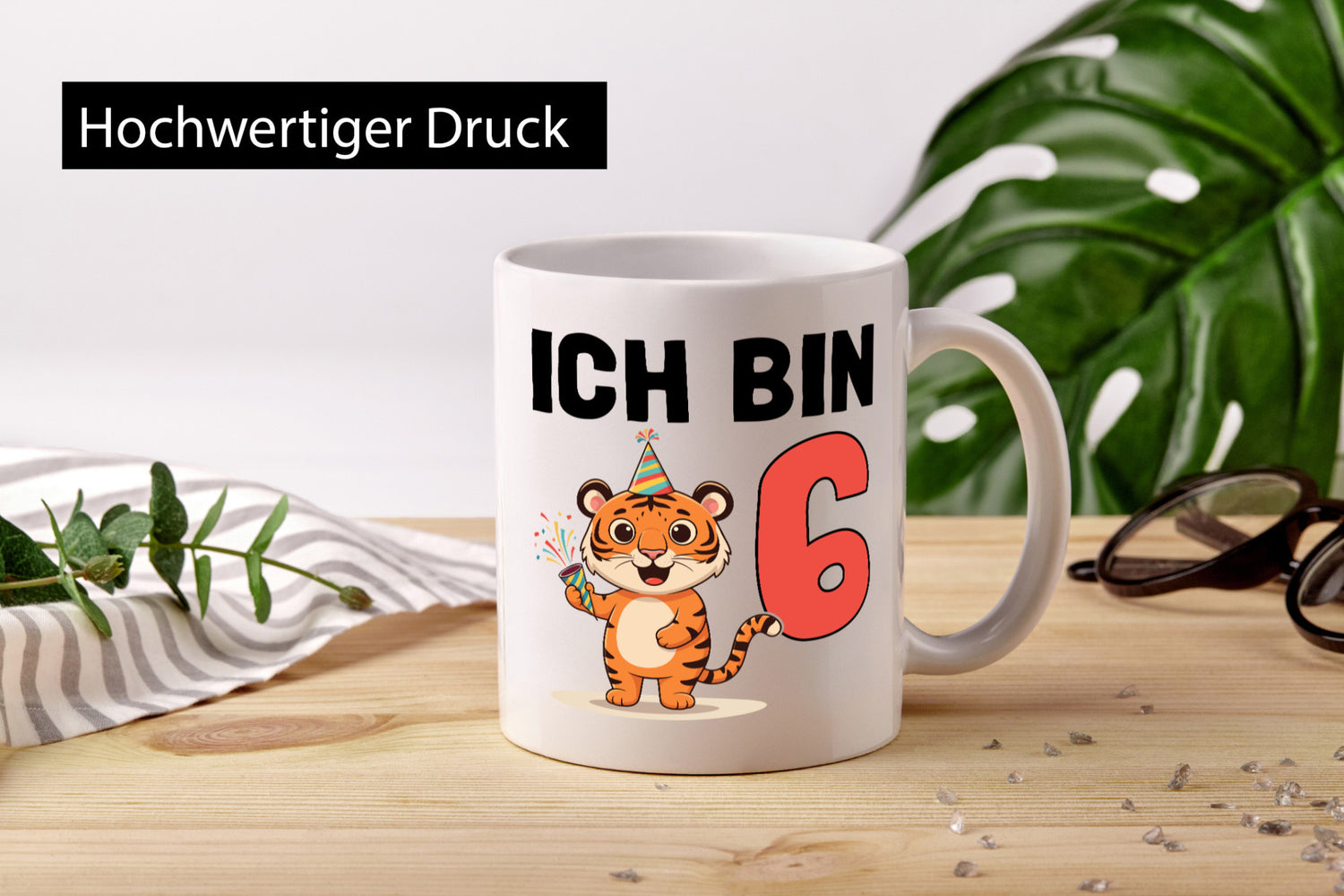 6. Geburtstag | 6 Jahre Tiger lustiger Spruch Geschenk Geschenkidee Tasse