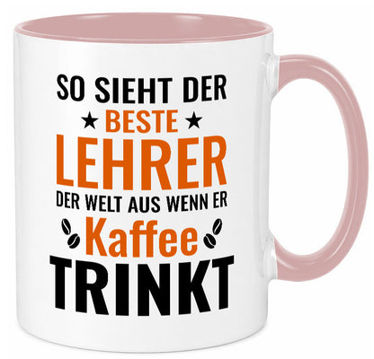 Kaffee trinkt: Lehrer | Schule Beruf Schüler Geschenk Arbeit Kollegen Büro