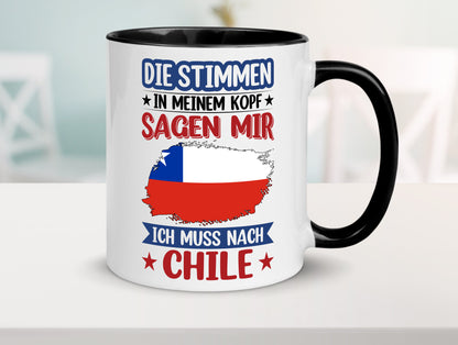 Chile | Urlaub Stimmen in meinem Kopf Traumland Geschenkidee Humor Tasse