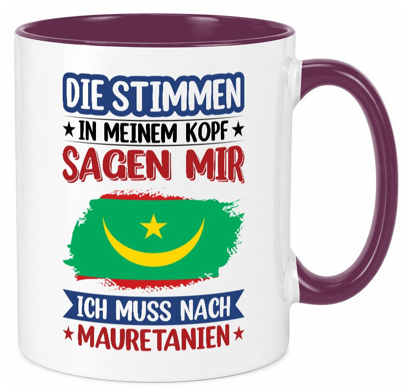 Mauretanien | Urlaub Stimmen in meinem Kopf Traumland lustiger Spruch Geschenk Tasse