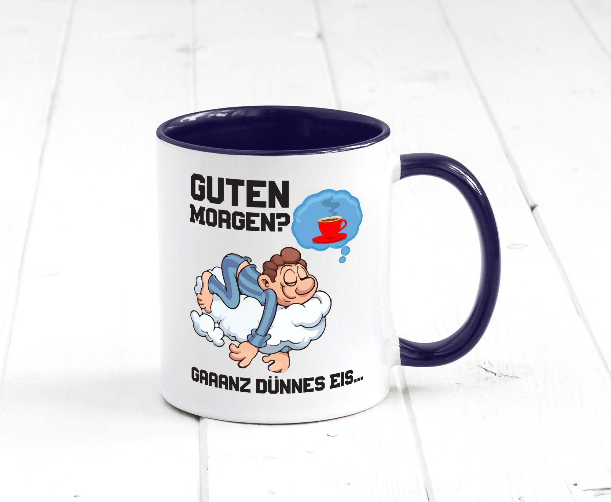 Ganz dünnes Eis | Morgenmuffel Tasse Kaffeetrinker Geschenkidee Humor