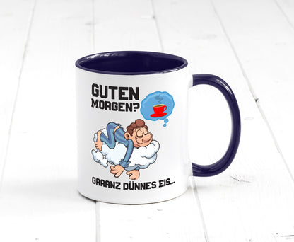 Ganz dünnes Eis | Morgenmuffel Tasse Kaffeetrinker Geschenkidee Humor