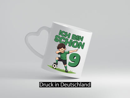9. Geburtstag | 9 Jahre Fußballer lustig Geschenkidee Geschenk Tasse