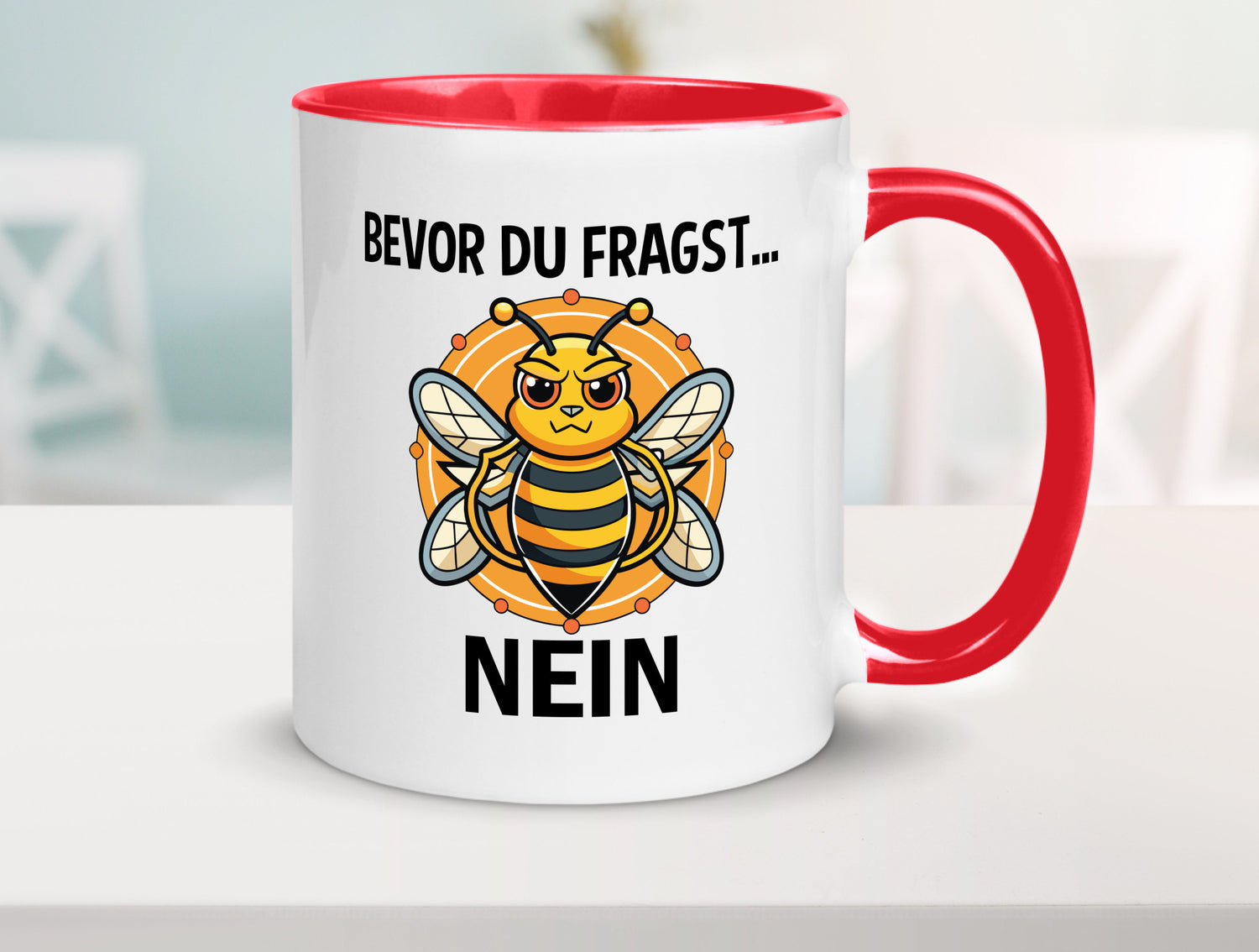 Bevor du fragst... Nein | Hummeln v2 lustig Humor Geschenkidee Geschenk Tasse