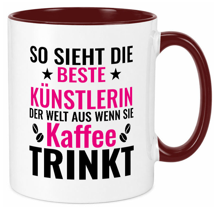 Kaffee trinkt: Künstlerin | Kunst Geschenk Humor Geschenkidee lustiger Spruch