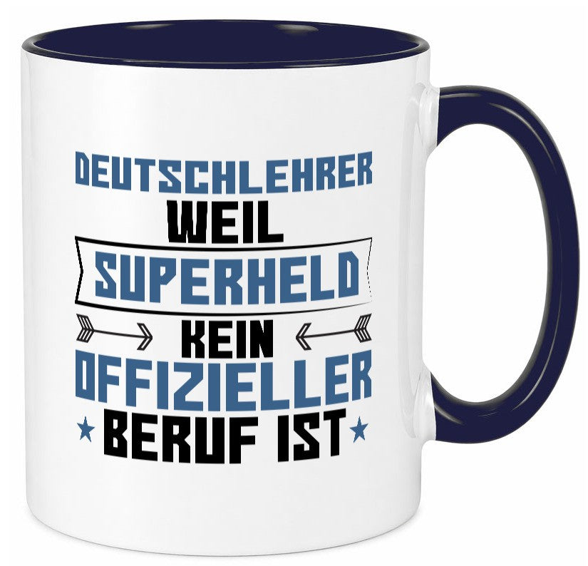 Superheld Deutschlehrer | Lehrer Schule lustiger Spruch Geschenk Humor Tasse