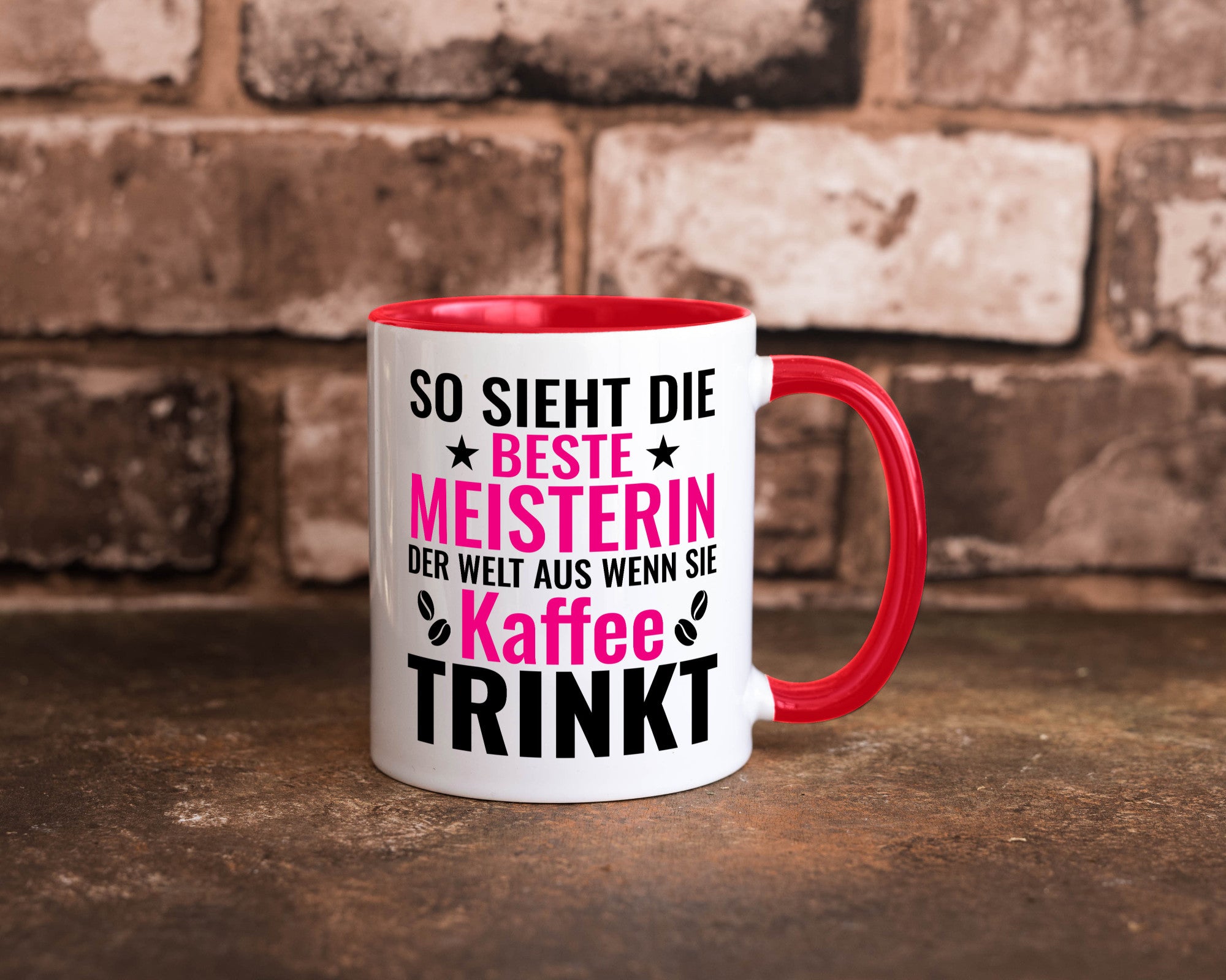 Kaffee trinkt: Meisterin | Meisterbrief Humor Geschenkidee Tasse