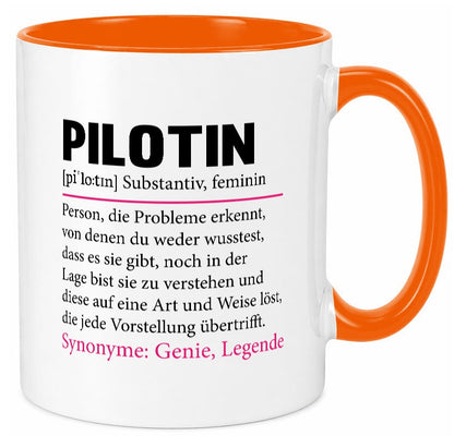 Pilotin | lustiger Spruch Beruf Definition Piloten Geschenk Arbeit Kollegen Tasse