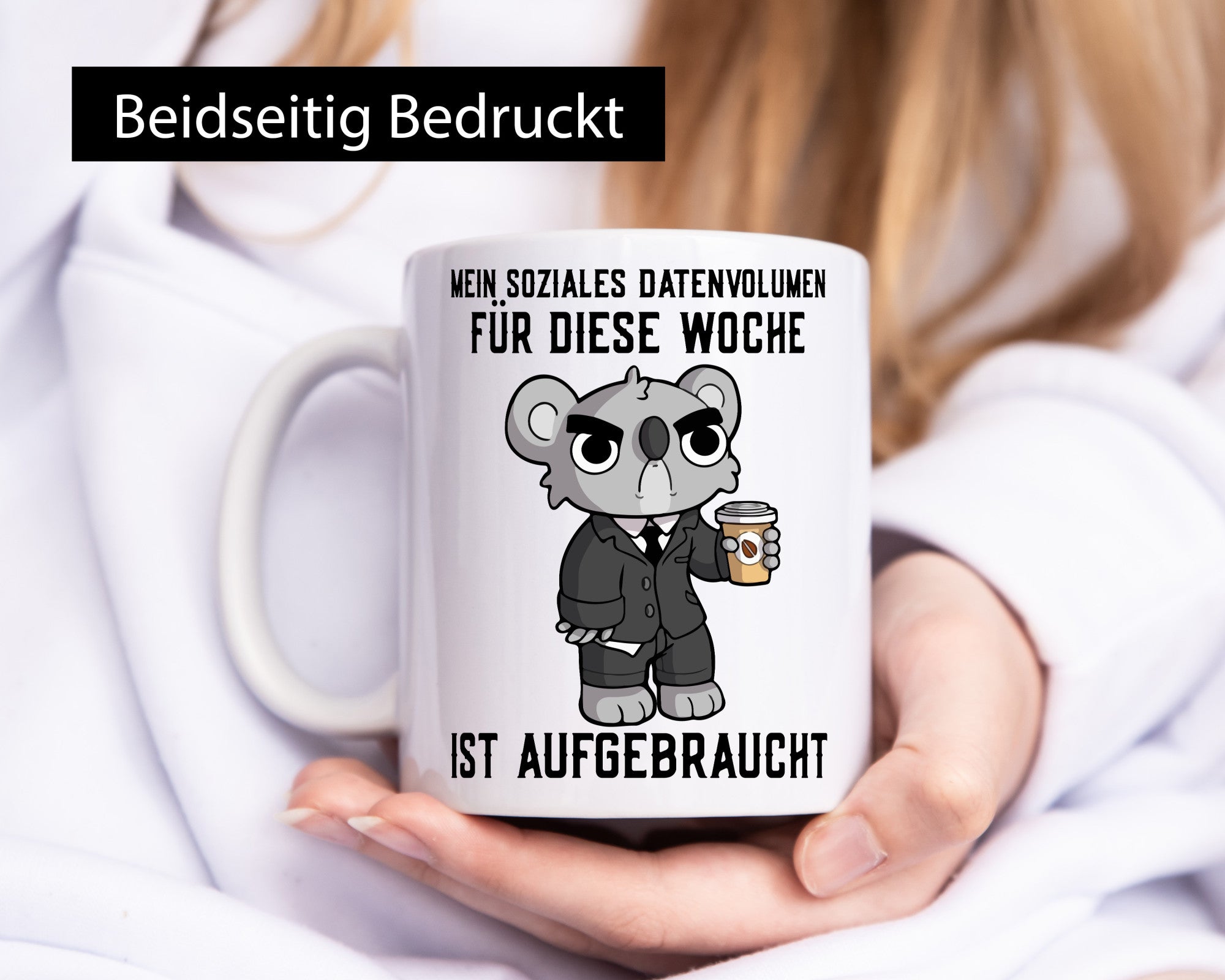 Soziales Datenvolumen | wütender Bär Einzelgänger Nerd Geschenkidee Humor Tasse