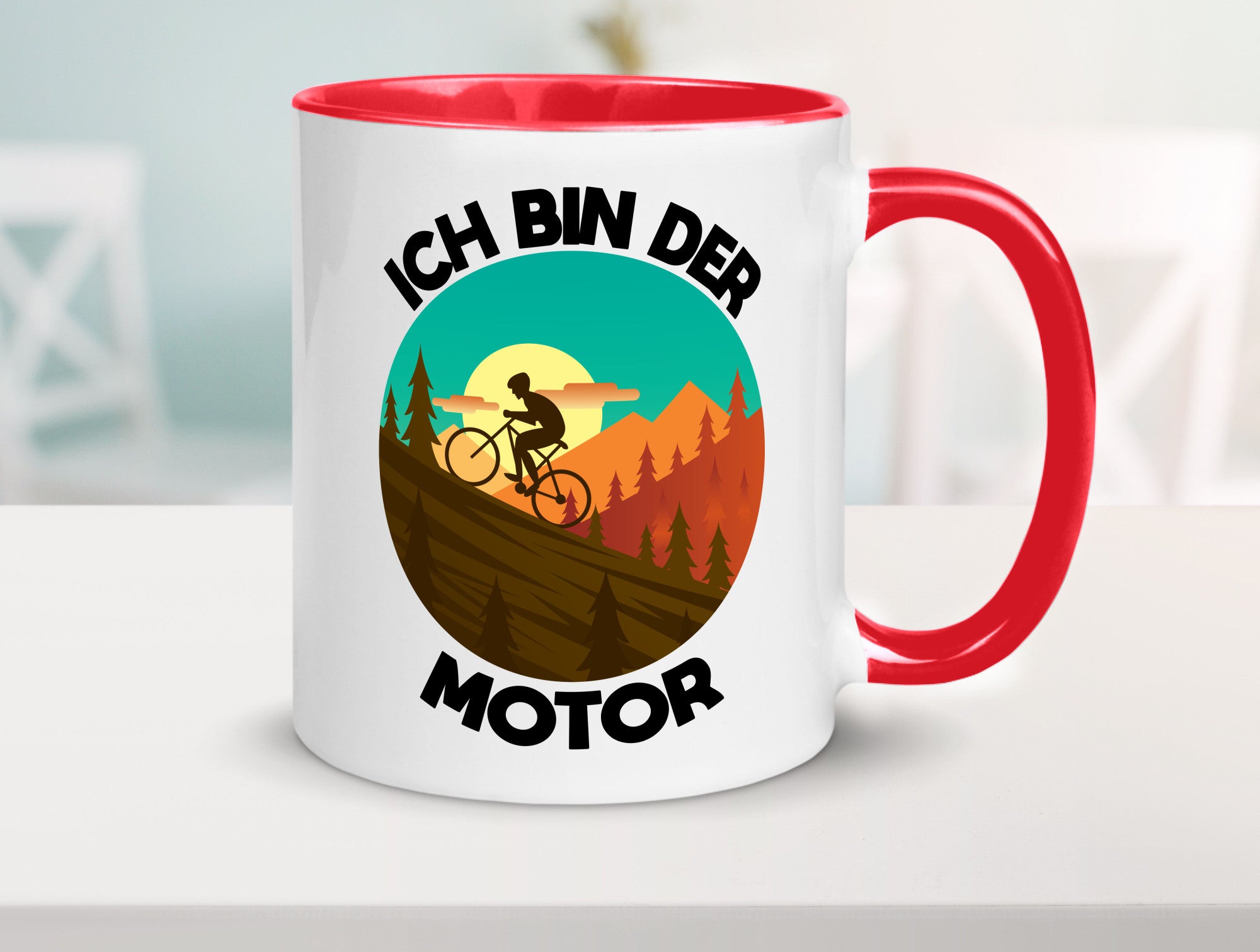 Ich bin der Motor | Mountainbiking Fahrrad Berge Geschenkidee Humor Tasse