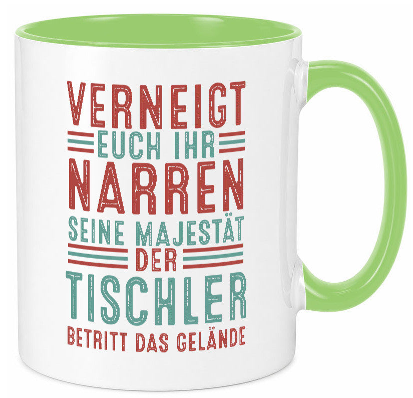 Verneigt euch: Tischler | Handwerk Beruf Tischlerei Geschenkidee Arbeit Tasse