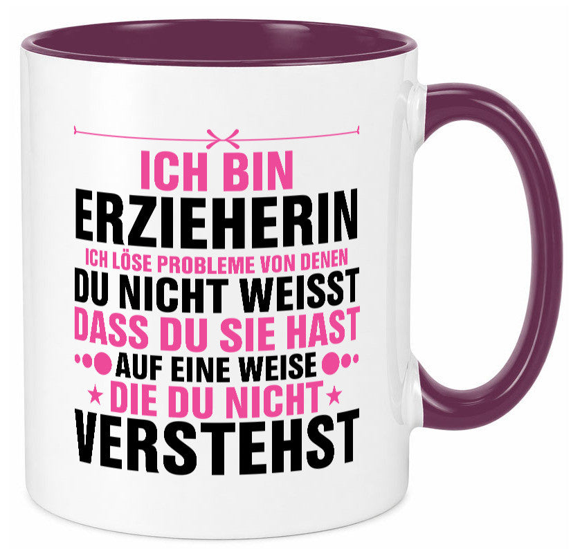 Löse Probleme: Erzieherin | Pädagogin Schule v2 Geschenk Humor Geschenkidee Tasse