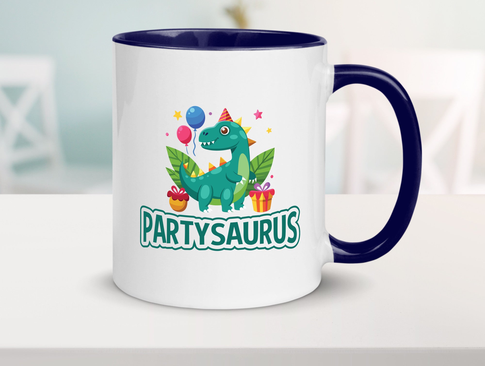 Partysaurus | Geburtstag Dinosaurier Luftballon Geschenkidee Humor Tasse
