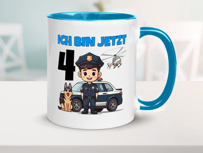 4. Geburtstag | 4 Jahre Polizei Kind Polizeiauto Humor Geschenkidee Tasse